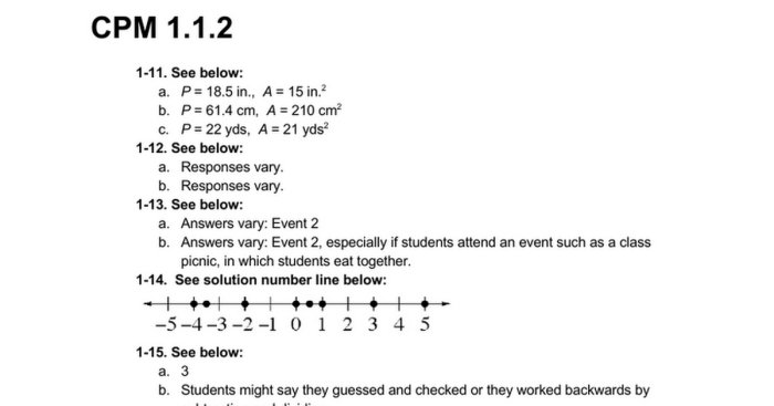 Cpm course 2 answer key