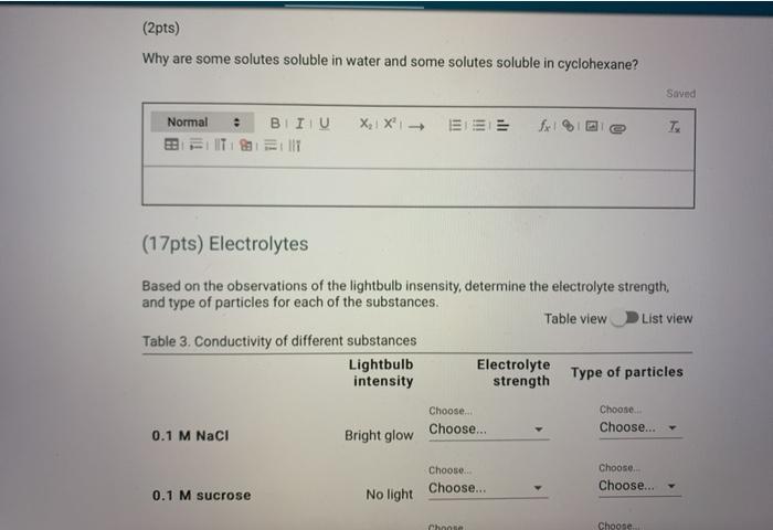 Solutions electrolytes and concentration lab 14