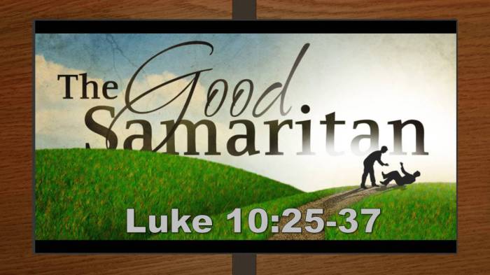 Which portion of the bible tells about the good samaritan