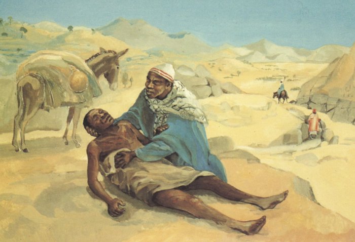 Which portion of the bible tells about the good samaritan